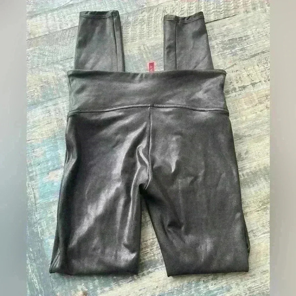 SPANX Faux Leather Leggings Regular Small Black - Picture 7 of 13